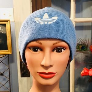 Vintage Baby Blue Adidas Beanie Hat.